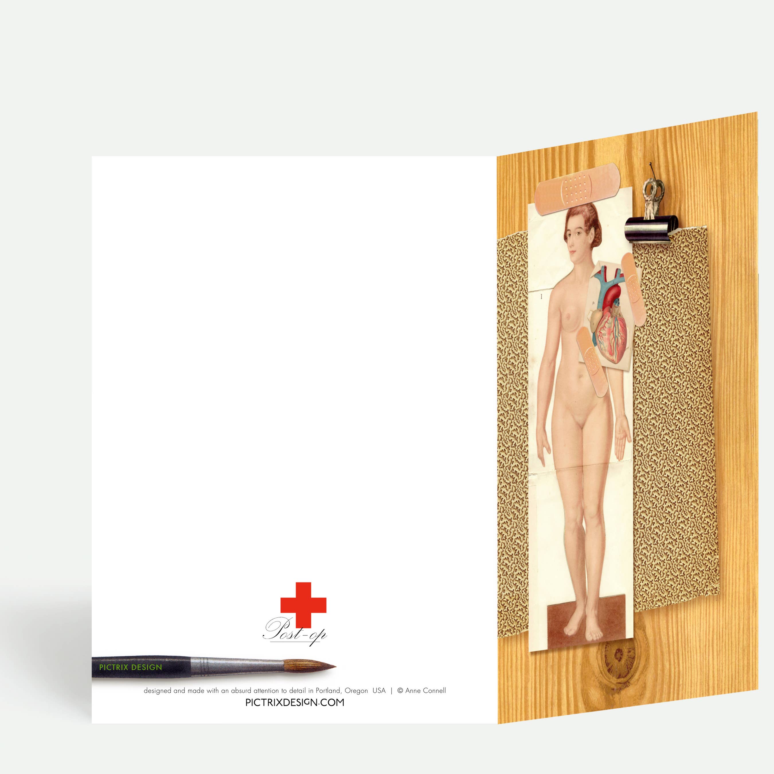 Pictrix Design - Venta al por mayor Tarjeta "Que te mejores" - Tarjeta de recuperación «posoperatoria» (cardiaca/femenina)1