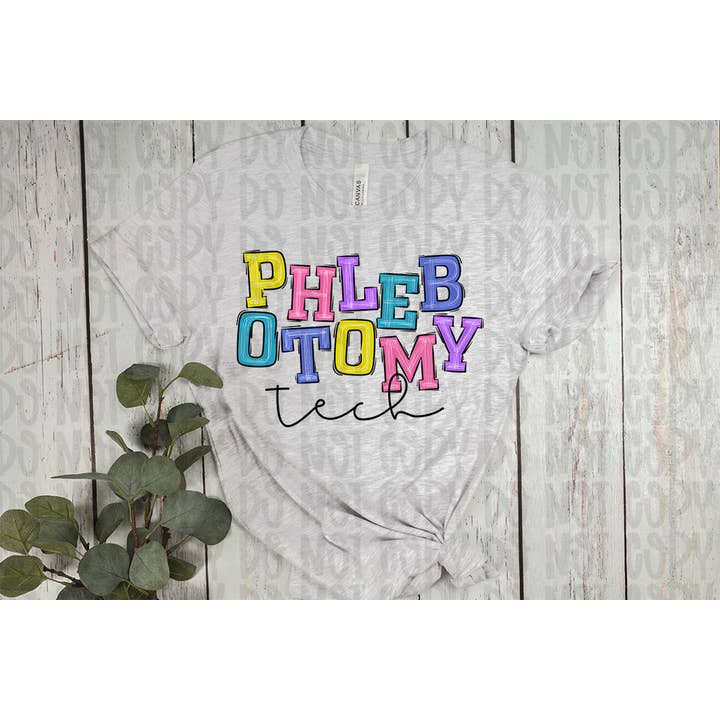 NC Creations - Wholesale Screen Printed T-Shirt - Women's - Phlebotomy Tech Wholesale