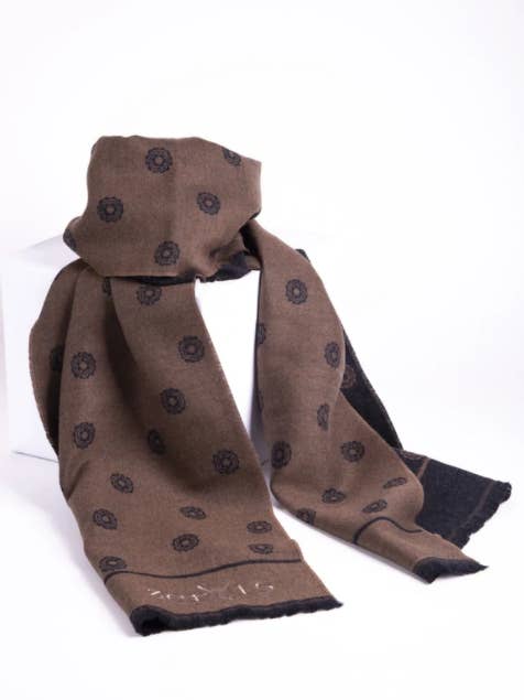 SCIARPA JACQUARD DOPPIA 37 X 180 CM 100% PURA LANA VERGINE per la vendita all'ingrosso da parte di Zero15