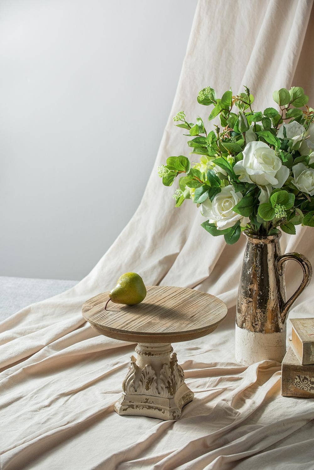 A&B Home Group Inc. - Wholesale Taartplateau - D10,5x7,5" Crème & Bruin Houten Tafelblad Bord7