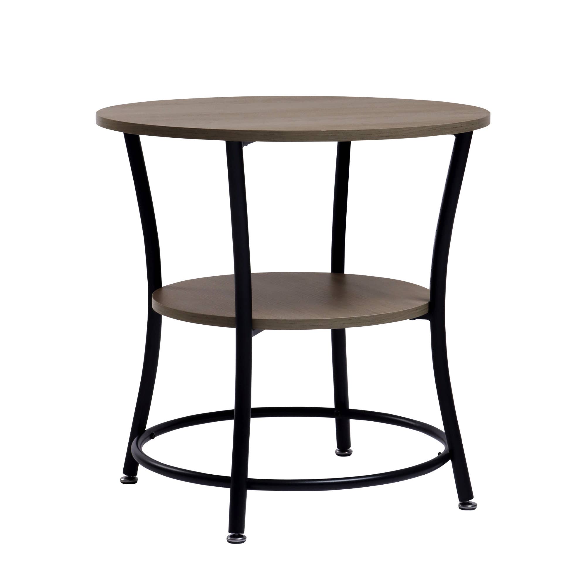 HOMYCASA DESIGN INC - Wholesale Side Table - MarketLane Side Table, Round End Table with 2 Storage Shelve5