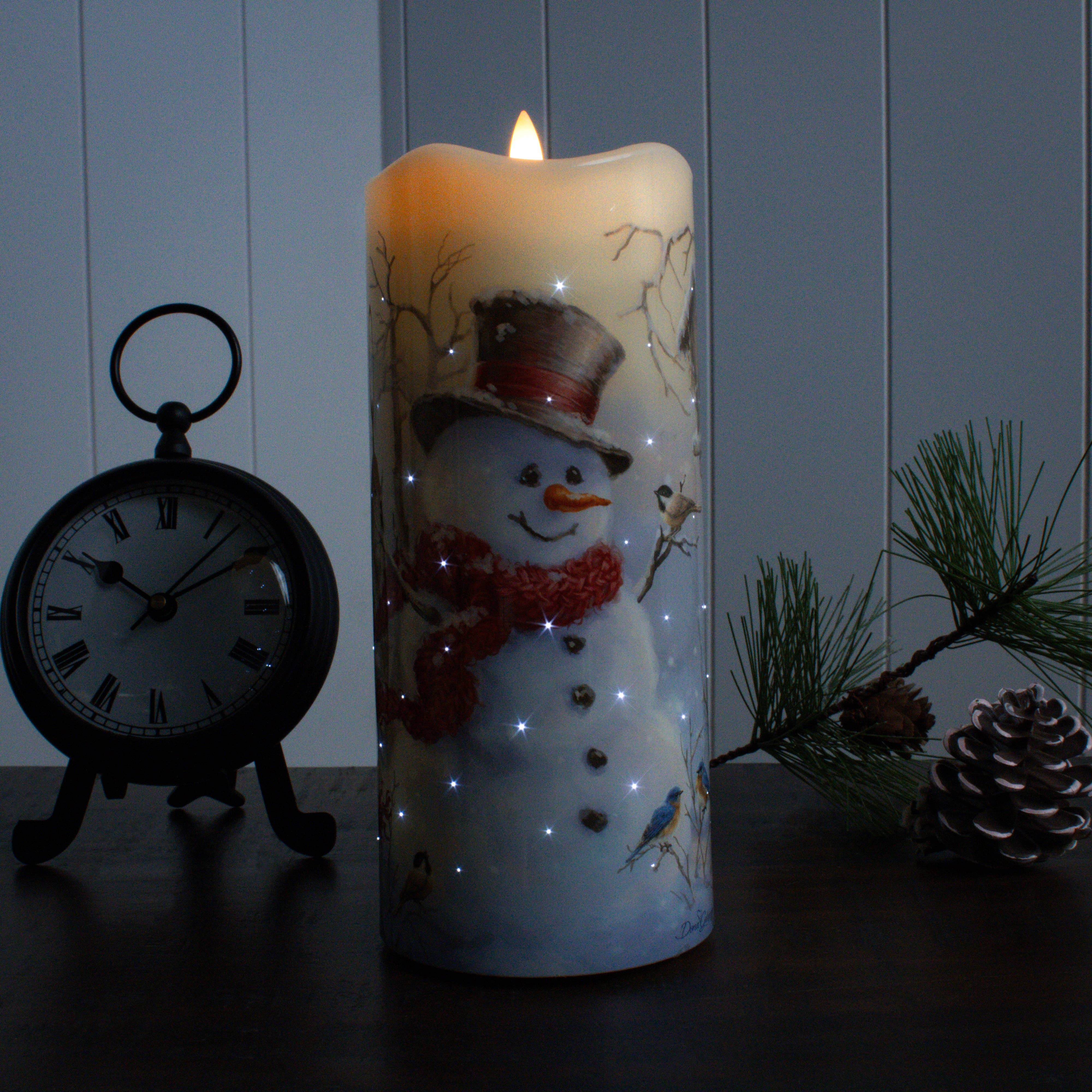 Glow Decor - Wholesale Flameless Candle - Snowman Fiber Optic Candle2