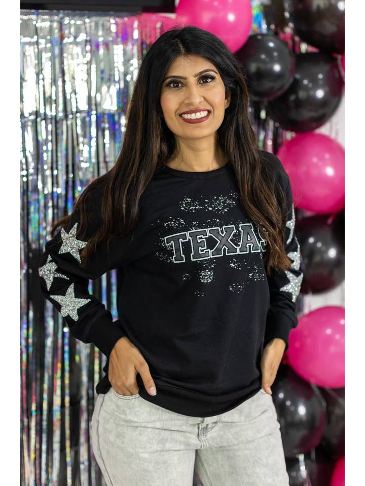 Lone Star State Crewneck, Black for wholesale on Faire