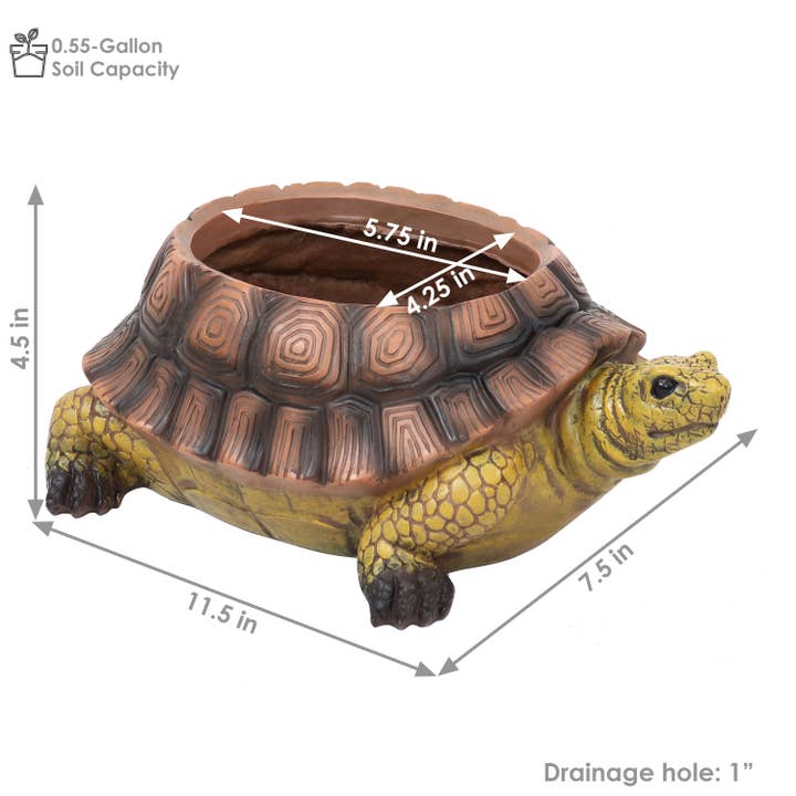 Sunnydaze Decor - Wholesale Plant Pot - 11 in Teddy the Tortoise Indoor/Outdoor Garden Planter