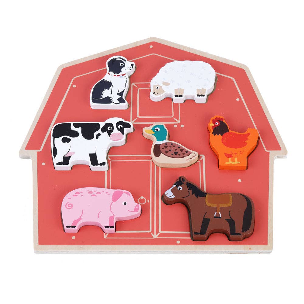 Inside Out Toys – wholesale Puzzle – Child – JUMINI Farm - Chunky Barn Shaped Puzzle0
