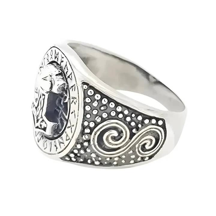 Amberman - Wholesale Signet Ring - Thor Hammer Sterling Silver Ring1