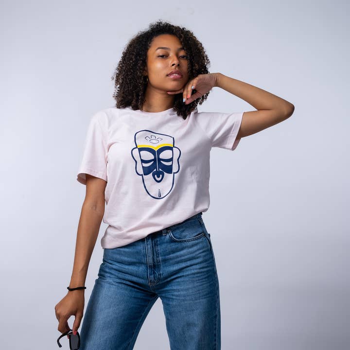 CAMISETA ROSA MÁSCARA GRANDE UNISSEX por atacado de KALETA