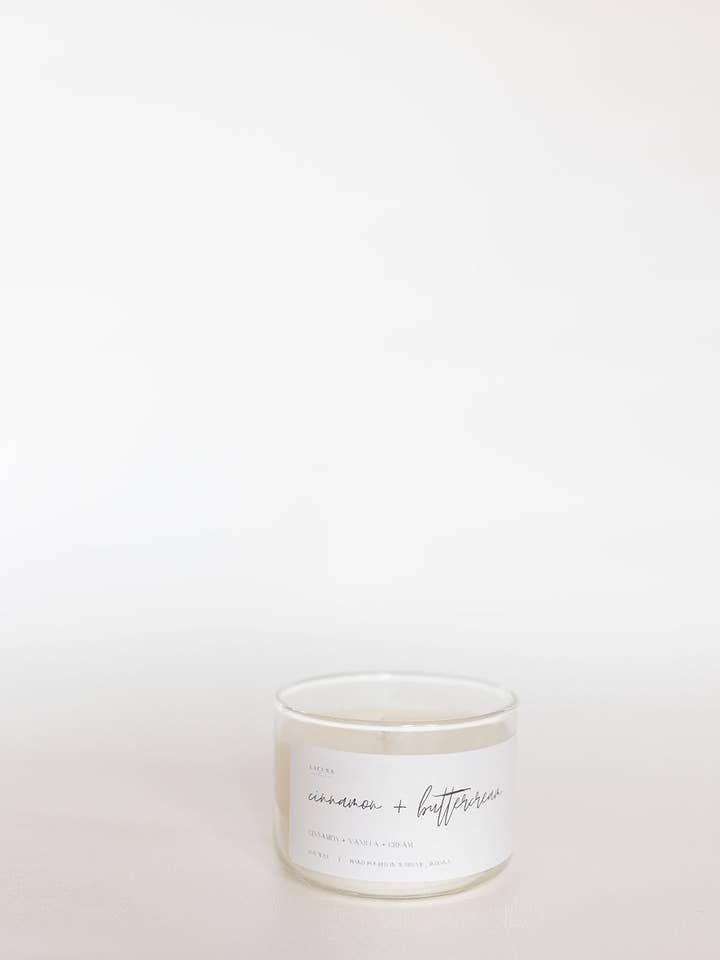 Cinnamon + Buttercream Classic 4oz Mini Candle for wholesale by Lacuna Creative Co