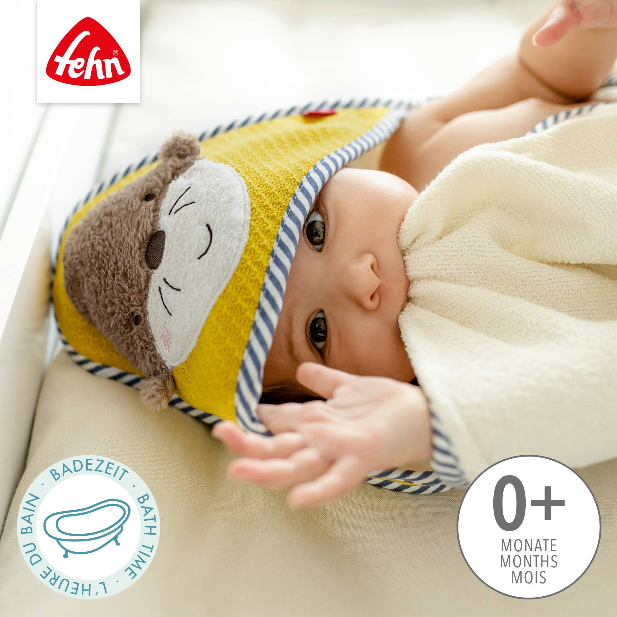 Fehn – Toalha com capuz - Crianças e bebés por atacado – Toalha de banho com capuz de lontra – poncho absorvente de algodão felpudo2