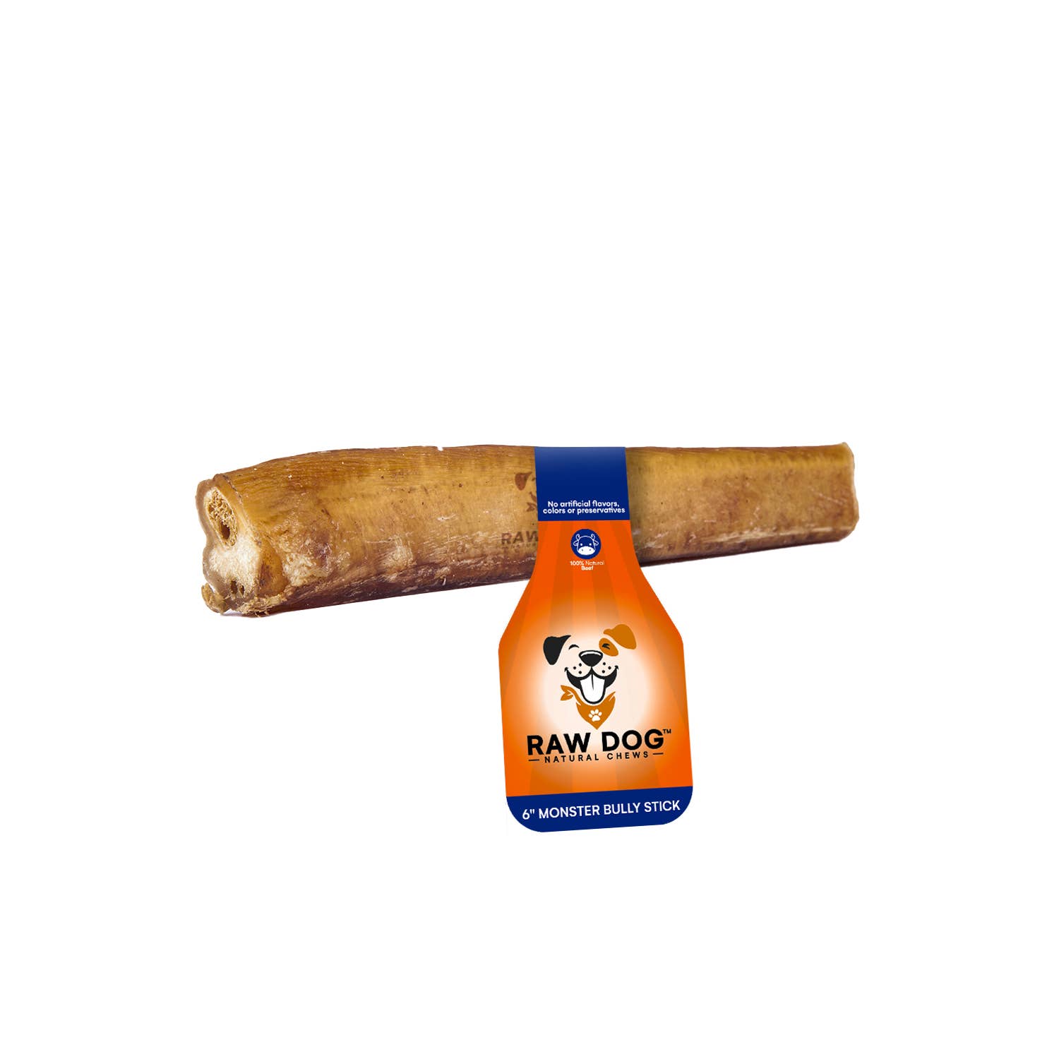 Raw Dog Chews - Wholesale Pet Treats - Dog - 6″ Monster Bully Sticks - 25ct (44006)