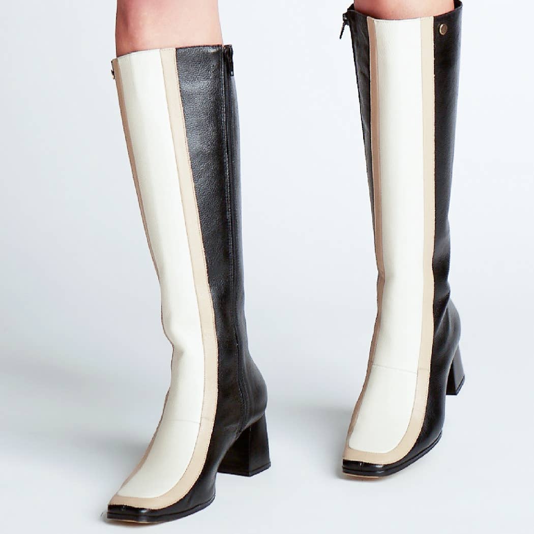 Revival knee high boots black leather women's shoes for wholesale on Faire2