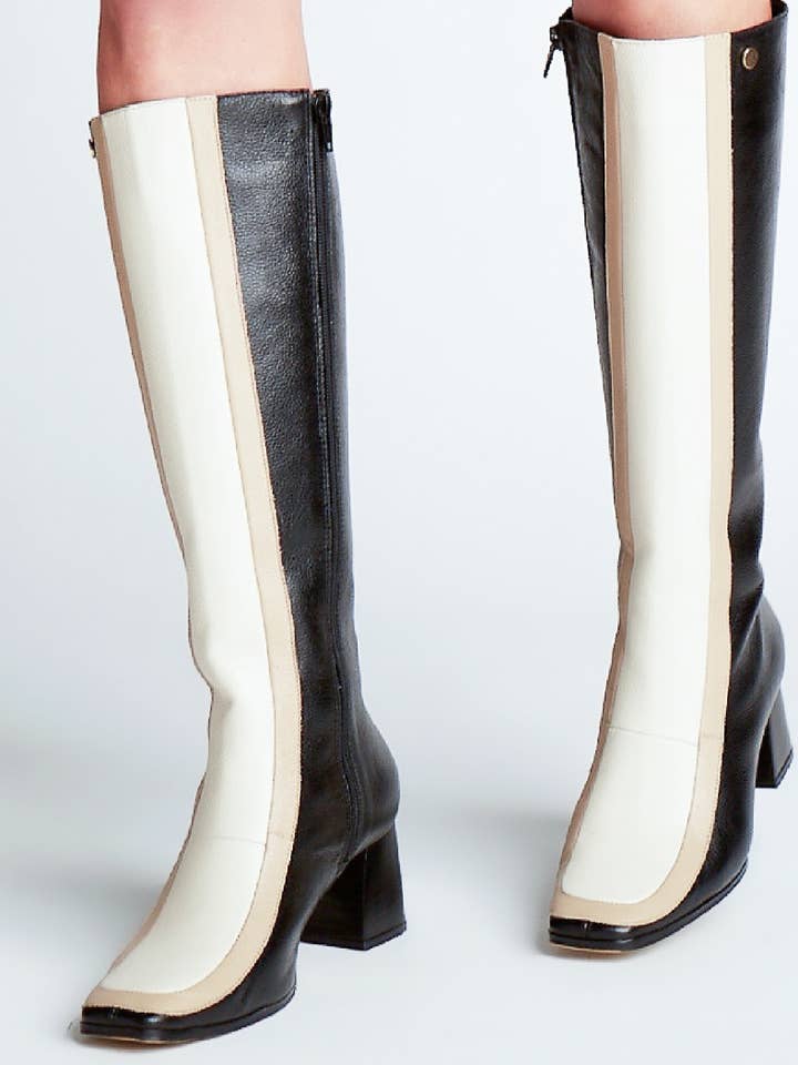 Revival knee high boots black leather women's shoes for wholesale on Faire2