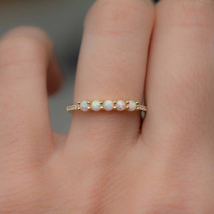 Sami Jewels – Engroshandel Ring med sten – 5 sten opal ring1