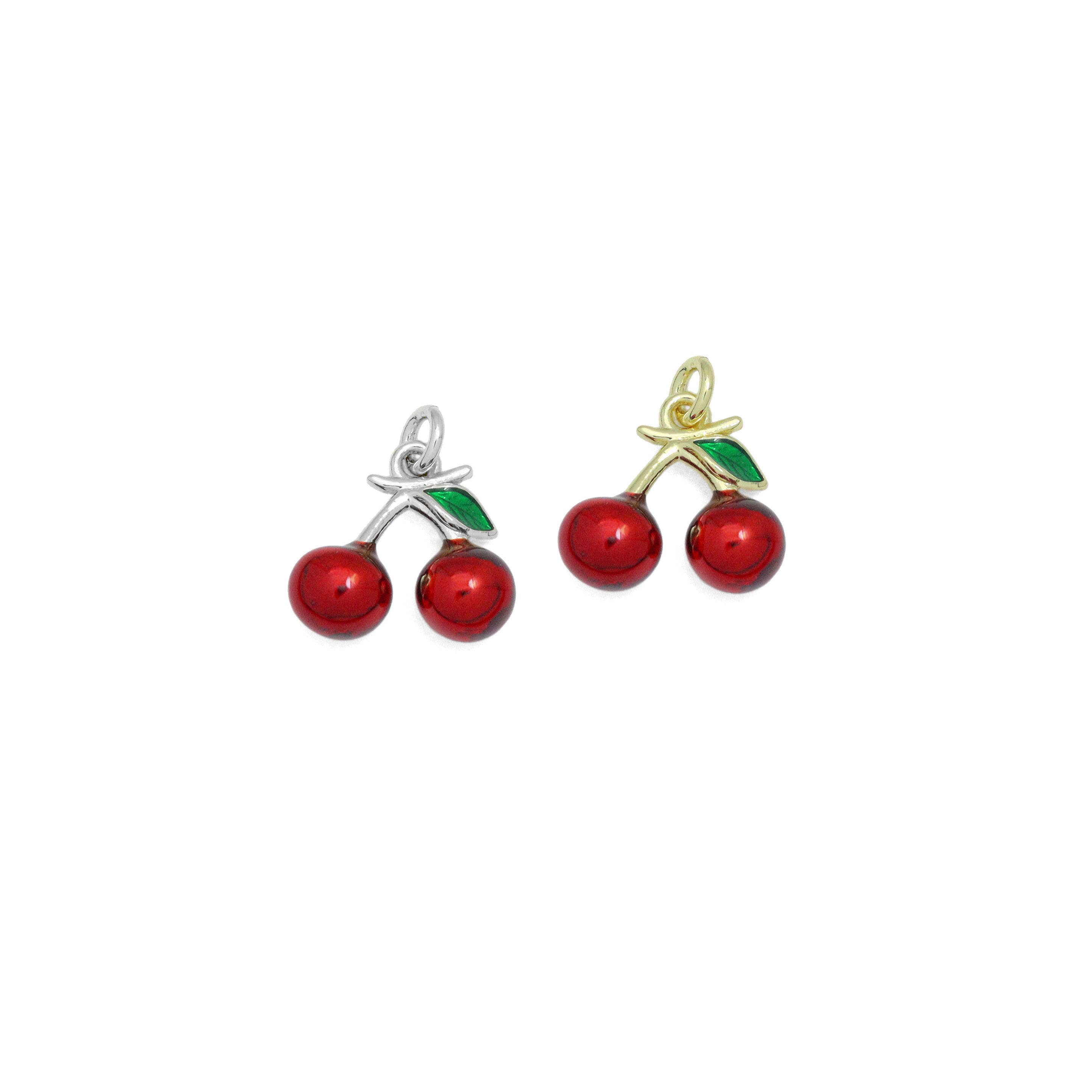 BestBeads&Beyond - Wholesale Individual Charm/Pendant - Enamel Cherry Charm, Sku#Y577
