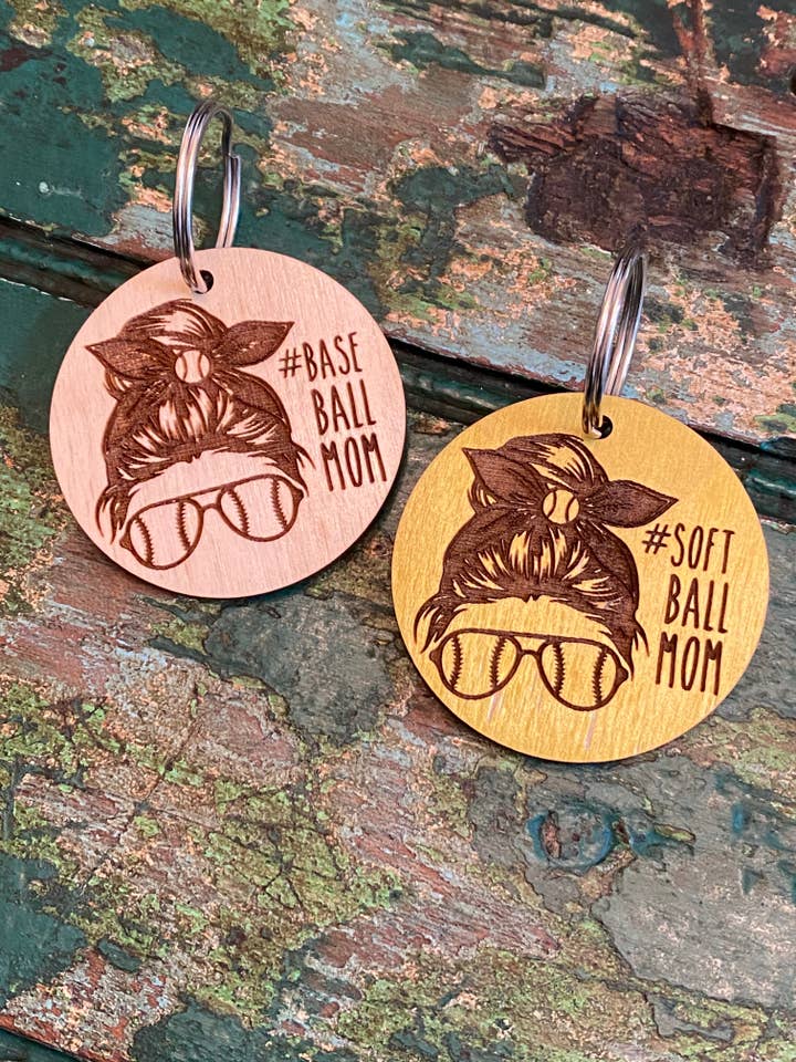 #baseball/#softball mom keychain for wholesale by Suchfungoods