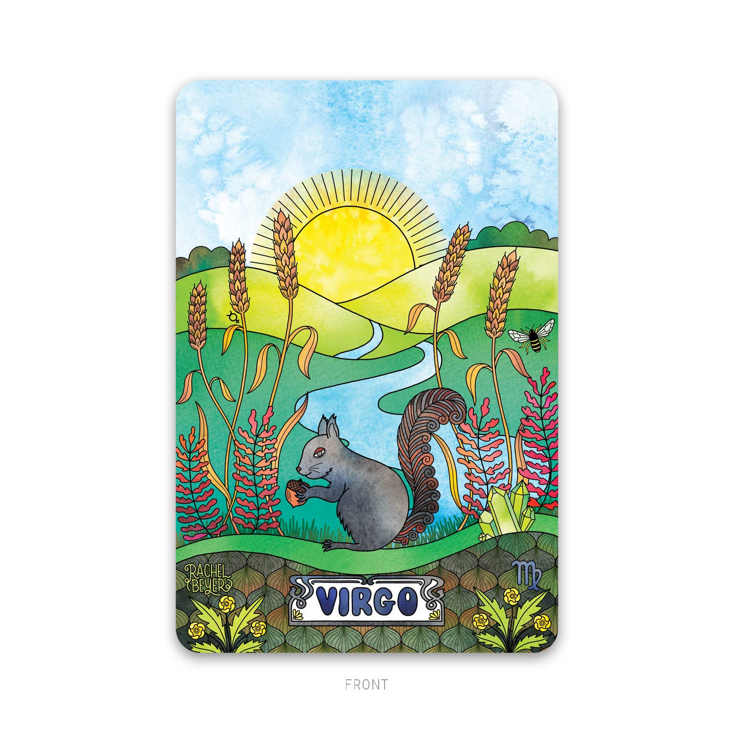 Rachel Beyer - Wholesale Art Print - Virgo Zodiac Mini Art Print1
