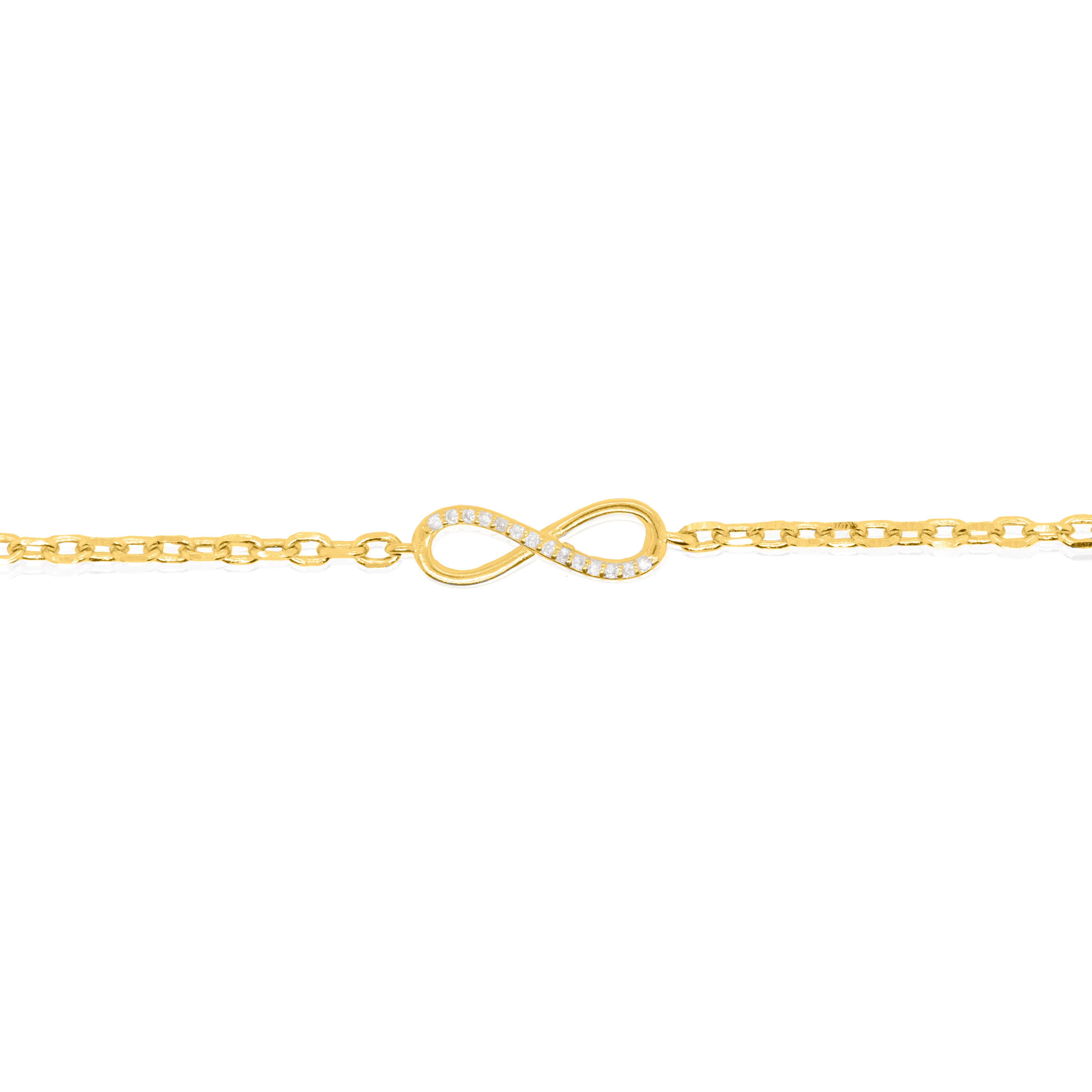 Aurora Jewels – wholesale Link & chain bracelet – Half CZ Infinity Bracelet1