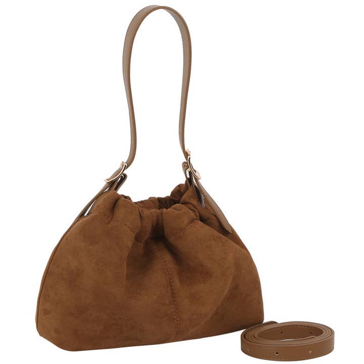 Oblige by G - Wholesale Shoulder bag – women's - Faux Suede Ruched Shoulder Bag GMG-00984