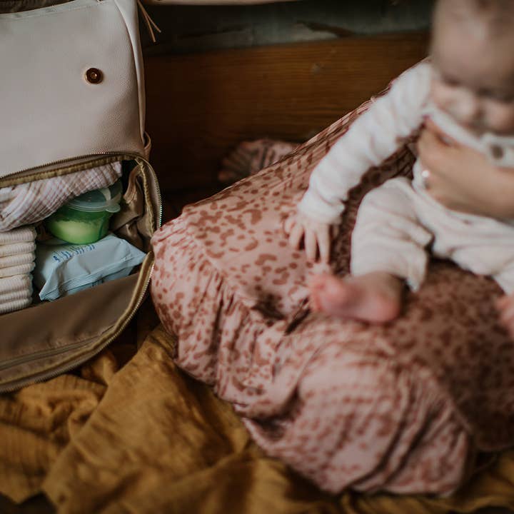 Rori & Rose – bolsa para fraldas - Bebé por atacado – Mochila para Mãe com Alça de Ombro e Cinto para Mala, Bolsa Impermeável Úmida e Seca6