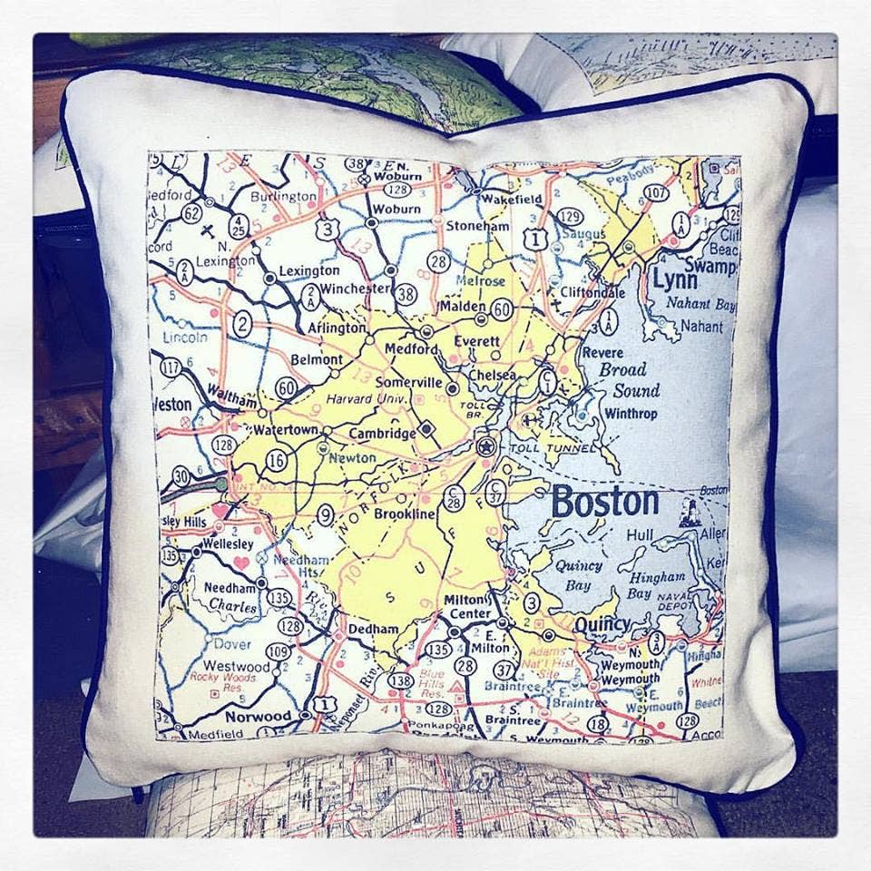 Not for Navigation - Wholesale Throw/Decorative Pillow - Decorative Canvas Pillow - Custom Location Nautical Chart13