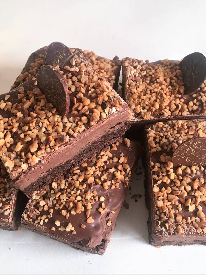 Gourmet Gianduja Truffle Brownie (Large Box of 6) for wholesale by Anthony James Chocolate