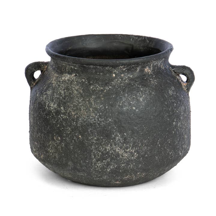 Round Terracotta Dark Vase w/ Side Handles for wholesale by Willow Group