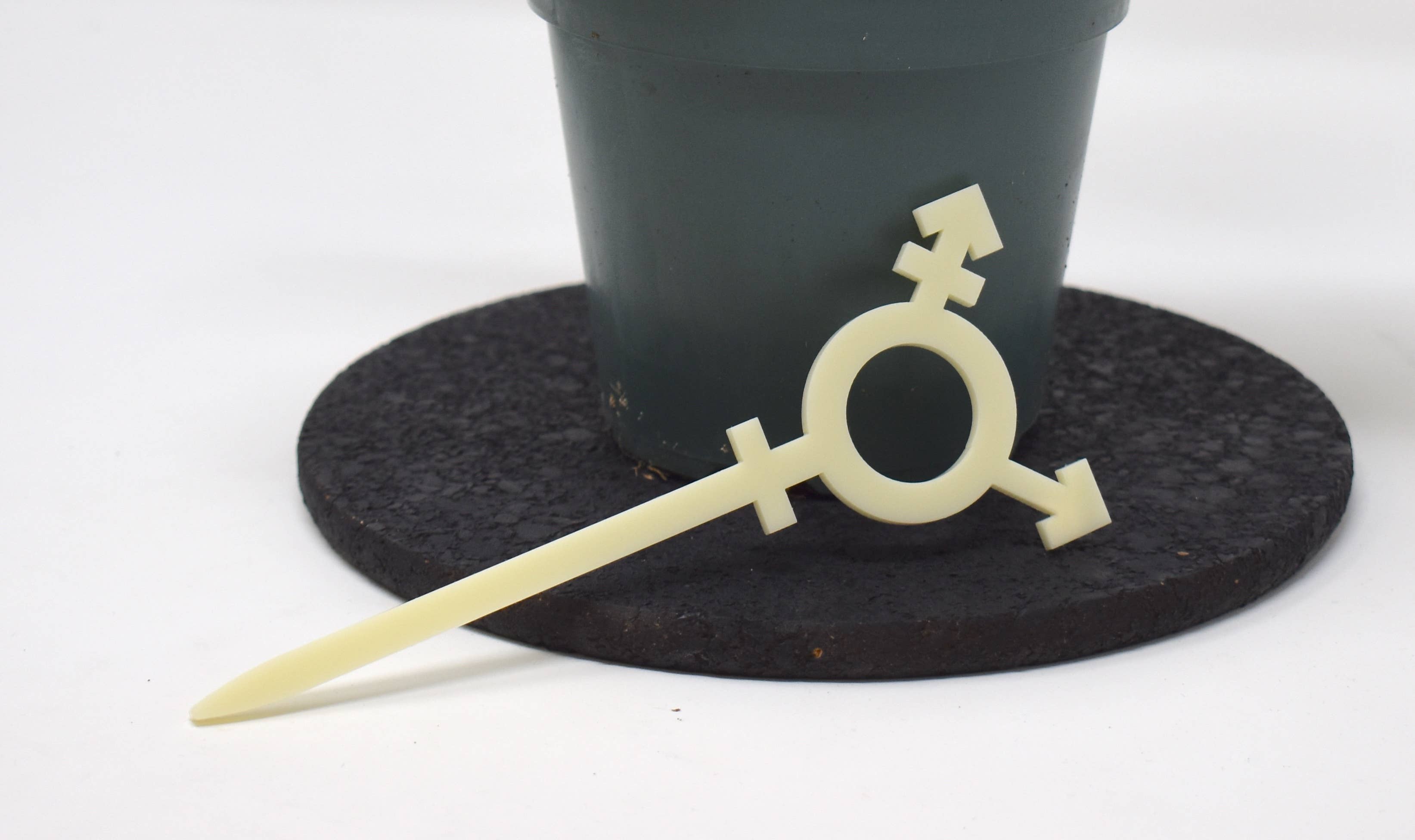 Morganite Press - Wholesale Plant Pot Stand - Transgender Symbol Plant Stake6