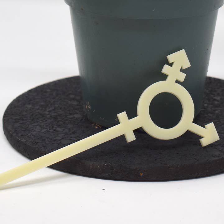 Morganite Press - Wholesale Plant Pot Stand - Transgender Symbol Plant Stake6