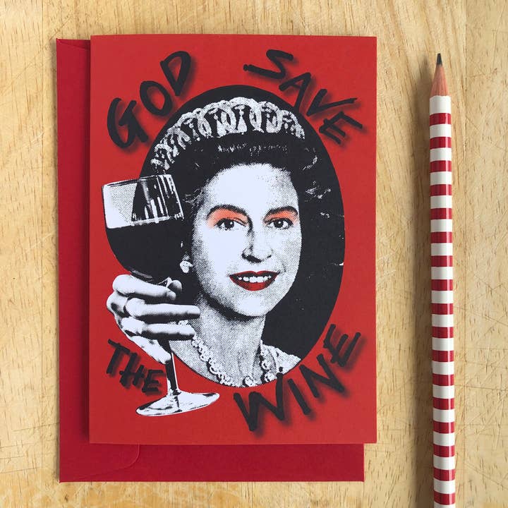 God Save the Wine Card voor wholesale door Samantha Morris
