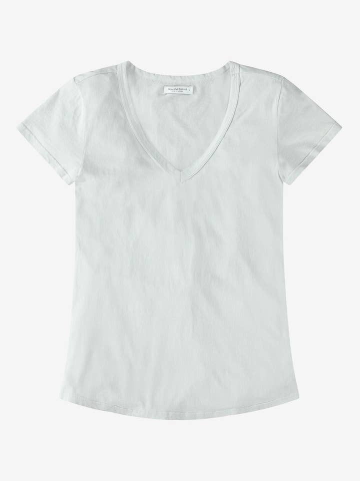 Ice Gray Robin V-Neck Tee for wholesale by Graceful District