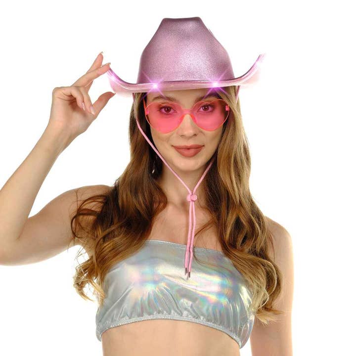 Funcredible - Wholesale Cowboy Hat - Women's - Pink Light Up Cowgirl Hat for Women - Cowboy Hats for Women 3