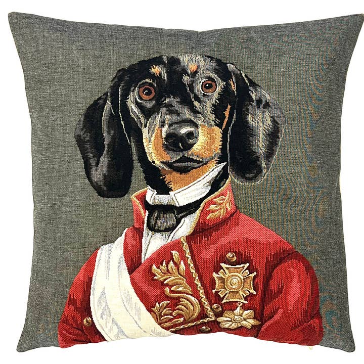 Dachshund Portrait Pillow Cover - Dog Gift - Woven Pillow for wholesale by yapatkwa - art of the loom
