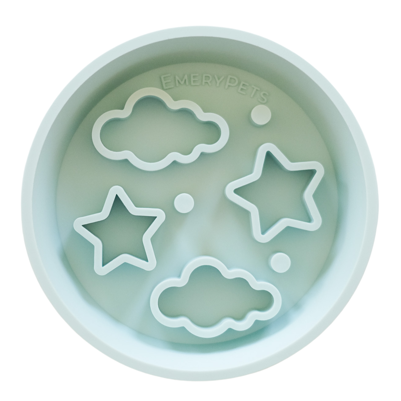 EmeryPets - Wholesale Pet Bowl - Cat/Dog - Star + Cloud Slow Feeder Bowls (Blue)0