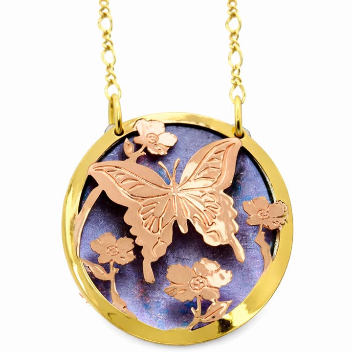 NPT 37 Fjäril & Blommor Halsband för wholesale av COPPER ARTS INC.