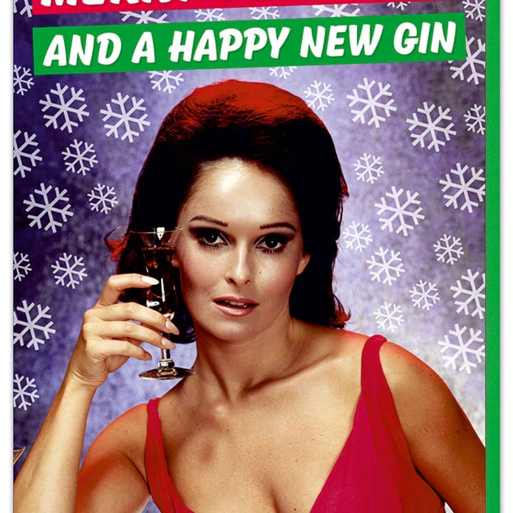 Merry Prosecco Greeting Card for wholesale by Dean Morris Cards