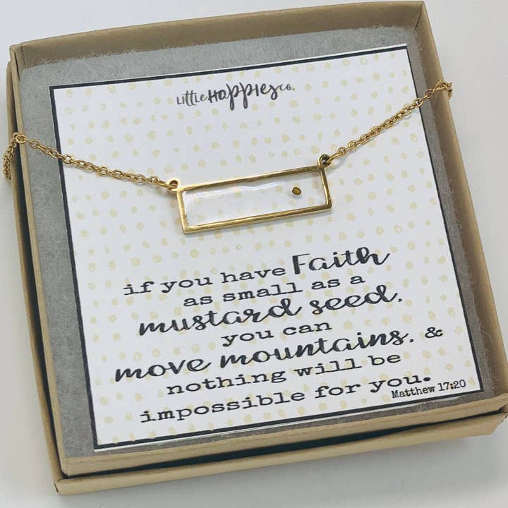Little Happies Co - Wholesale Pendant/Charm Necklace - Real mustard seed necklace, Encouragement gift, Mustard seed