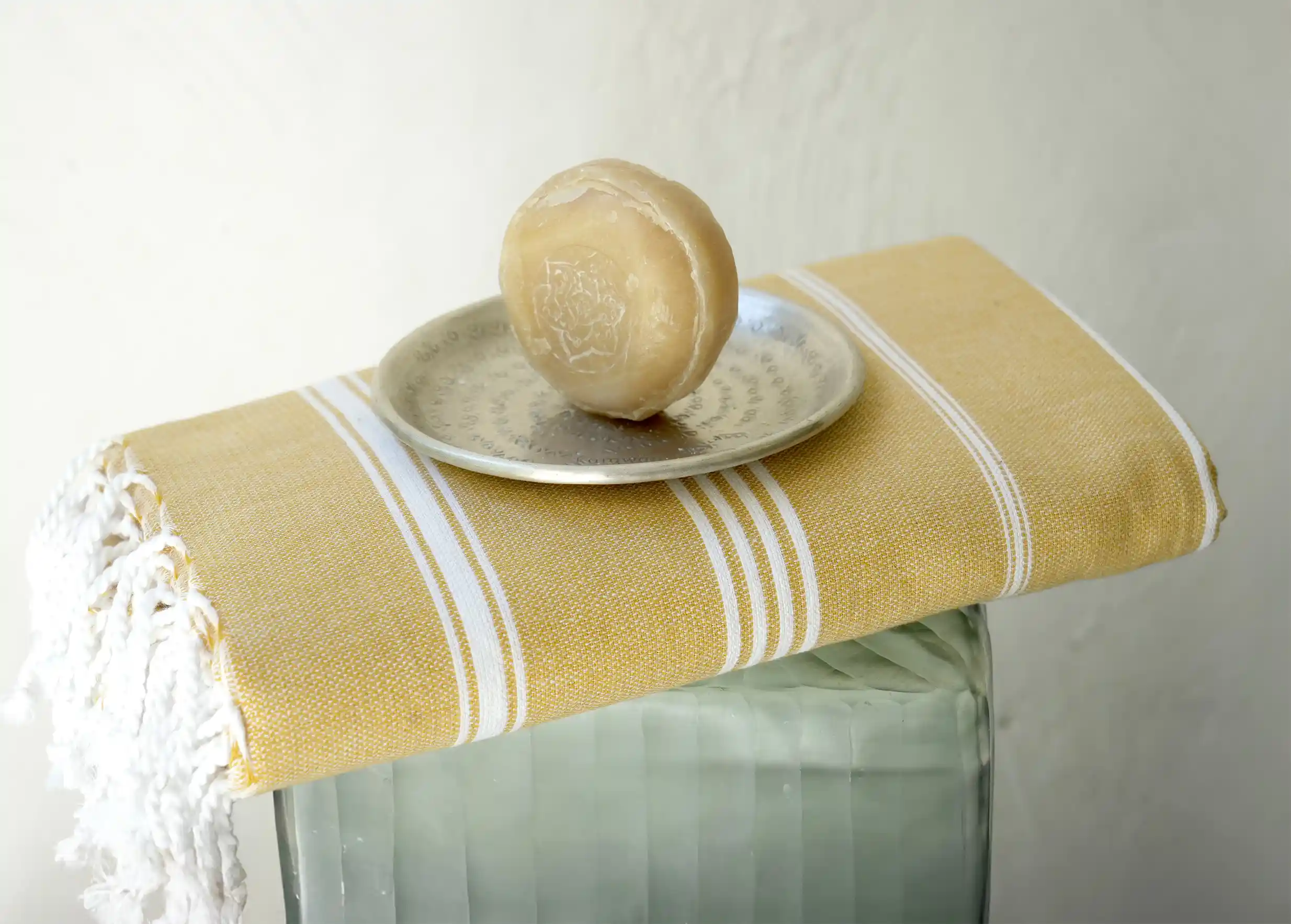 Karawan Authentic – wholesale Bath towel – ORGANIC COTTON FOUTA -HAMMAM Collection-Color GOLDEN YELLOW1