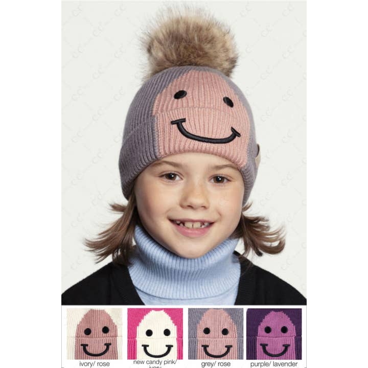Hana - Wholesale Beanie - Kids - C.C Kids Two Color Smile Beanie4