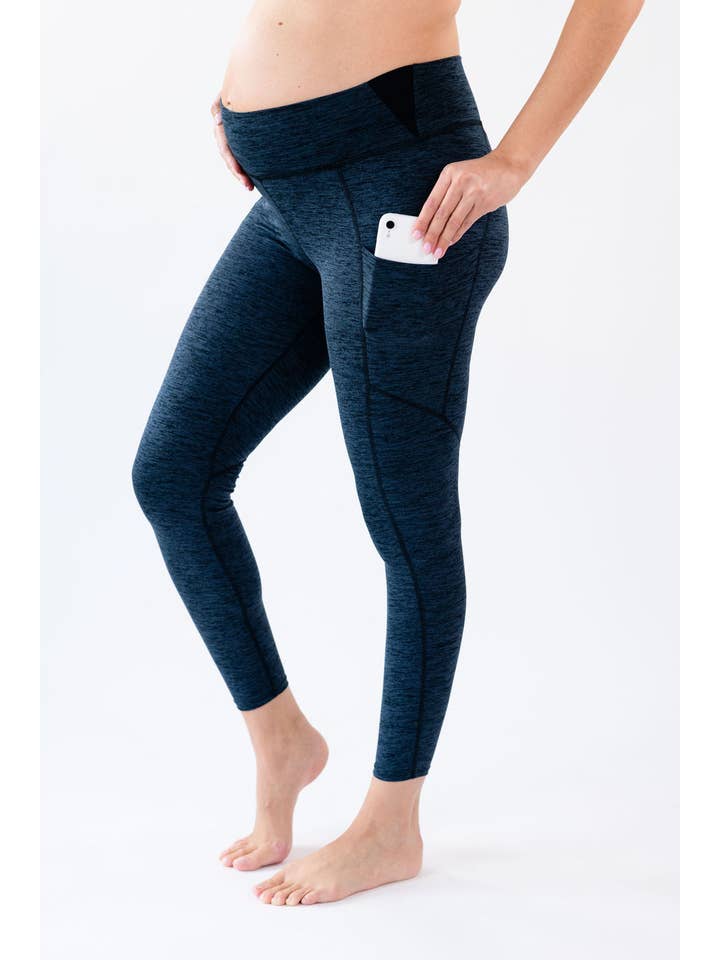 Berkley Clothing - Vente Legging tendance – maternité - Legging 7/8 taille haute ultra doux Cindy - Gris sidéral5