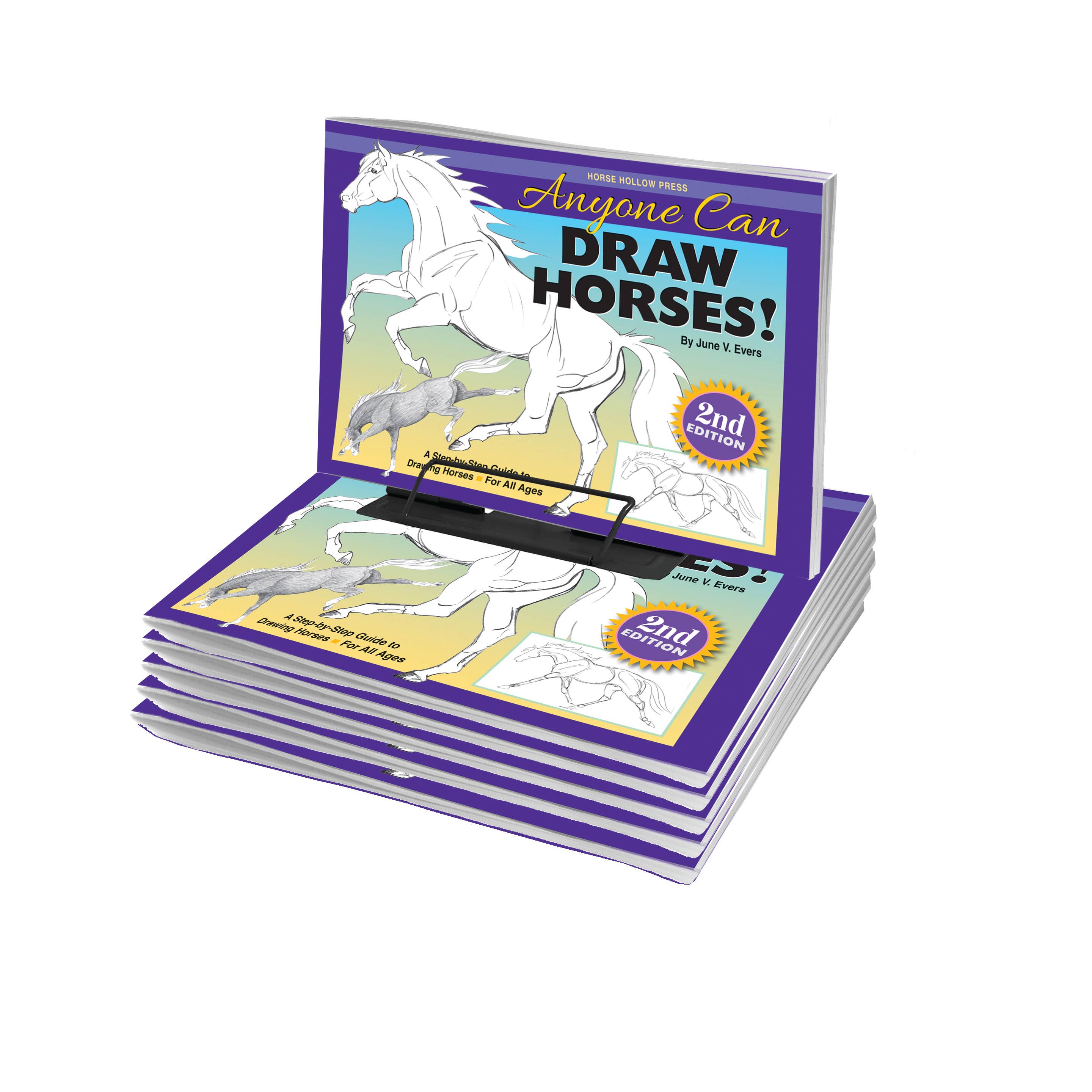 Horse Hollow Press / Pretty, Funny, Snarky Cards & Stickers - Wholesale Coloring & Activity Book - Adult - Art Book Horse Equestrian / Anyone Can Draw Horses / All Age3