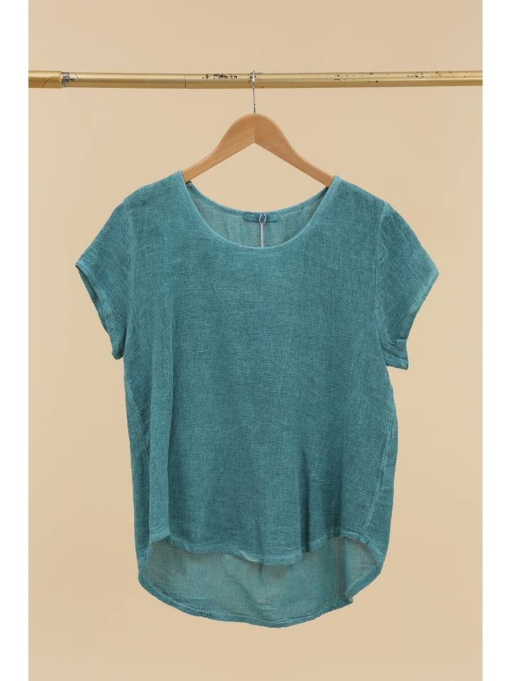 la maison des fibres naturelles - Wholesale T-shirt – women's - cotton-linen blend t-shirt, round neck 3389 10% linen 90% cotton8