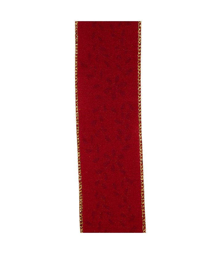 Kurt S. Adler, Inc. - Wholesale Ribbon - Gift Wrapping - 10YD CRAN/GOLD/RED GLITTER RIBBON1
