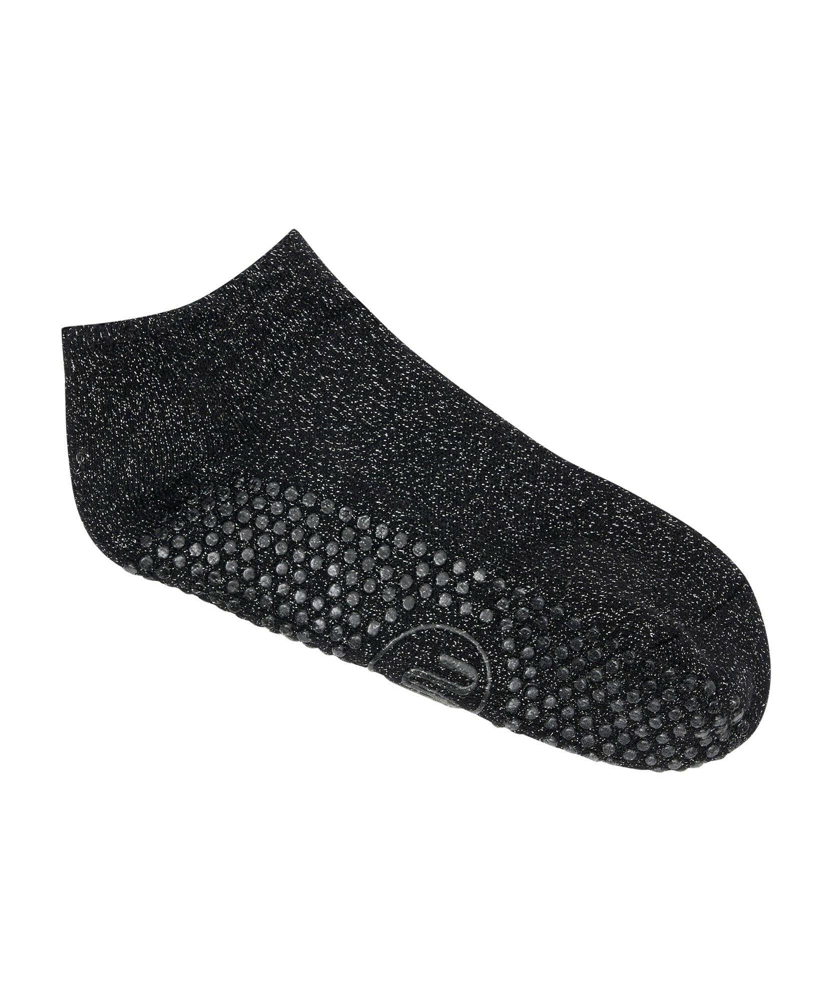 MoveActive - Vente Chaussettes – femme - Chaussettes classiques à taille basse antidérapantes - Black Sparkle Frill1