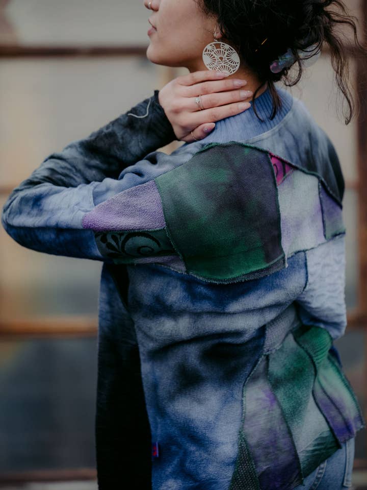 High Point Pullover in Dappled Forest for wholesale by IWANCIW functional funware