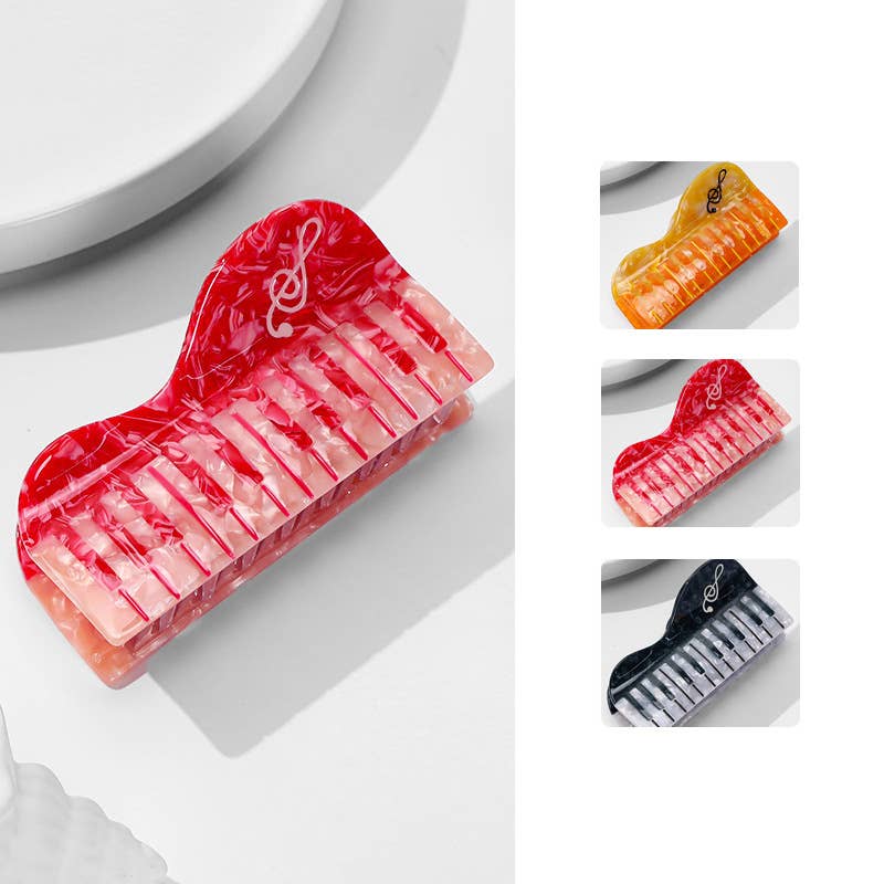 SoapElenGlen - Wholesale Hair Clip - Women's - Colorful Musical Note Piano - Inspired Hair Claw1