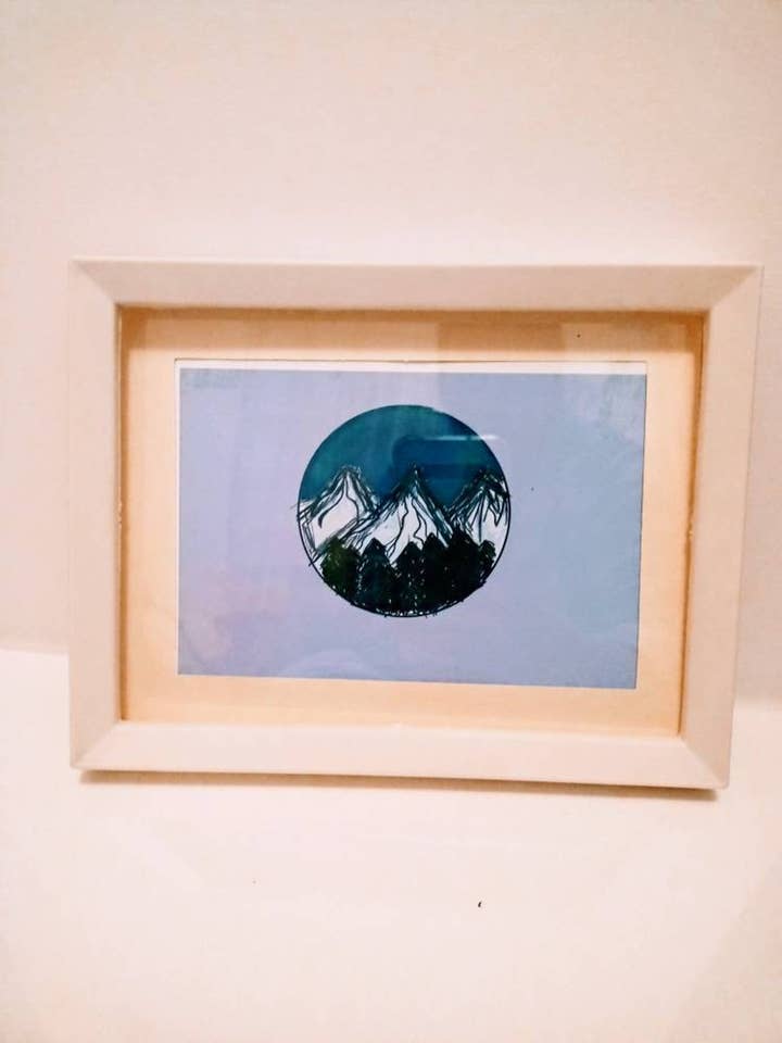 Northern Lights with Mountians Print for wholesale by Akesonscreations