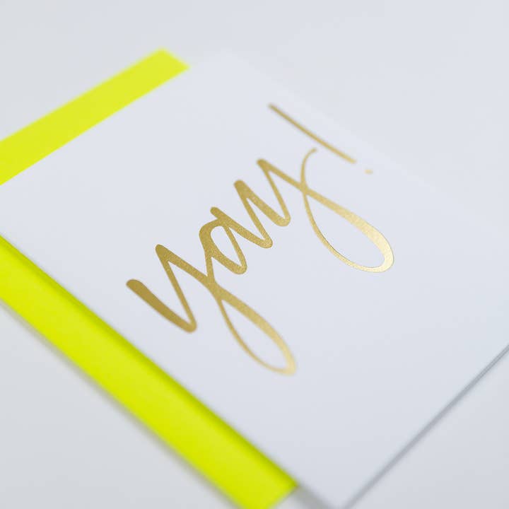 Chez Gagné - Wholesale Congratulations Card - Yay! - Congrats | Friendship | Wedding - Gold Foil Card5