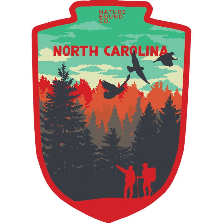 North Carolina | Retro Hiker Badge for wholesale by Nature Bound Co