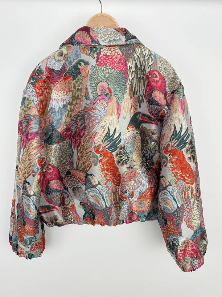 PRINT METALLIC JACQUARD PATTERN JACKET-3581 for wholesale on Faire