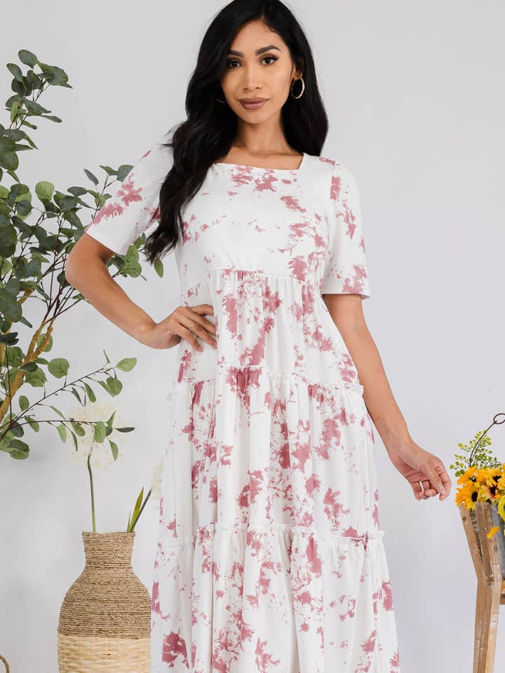 JR778X-PAINT - Vestido Gota Midi por atacado de H&H Fashion Inc.